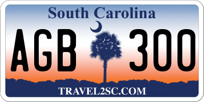 SC license plate AGB300