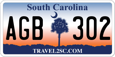 SC license plate AGB302