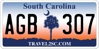 SC license plate AGB307