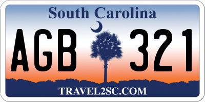 SC license plate AGB321