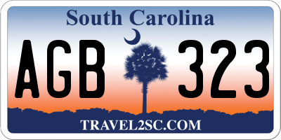 SC license plate AGB323