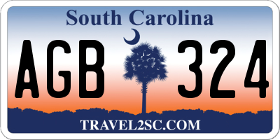 SC license plate AGB324