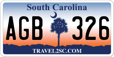 SC license plate AGB326