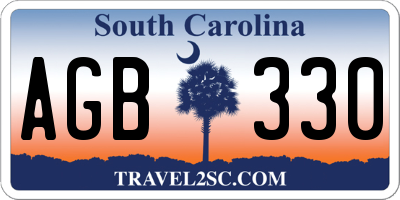 SC license plate AGB330