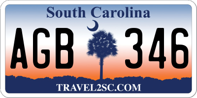 SC license plate AGB346