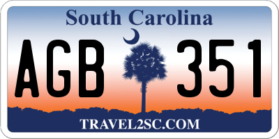 SC license plate AGB351