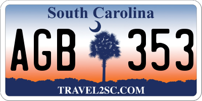 SC license plate AGB353