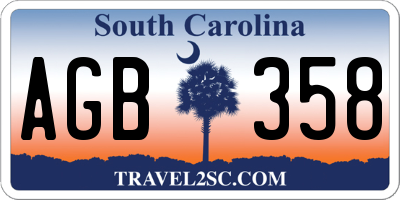 SC license plate AGB358