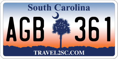 SC license plate AGB361