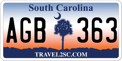 SC license plate AGB363