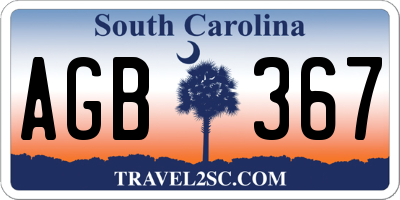 SC license plate AGB367