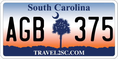 SC license plate AGB375