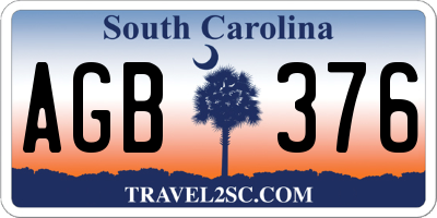 SC license plate AGB376