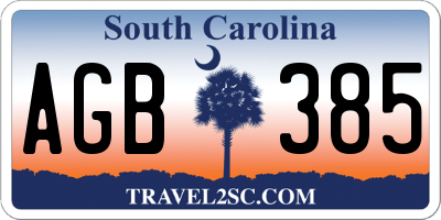 SC license plate AGB385