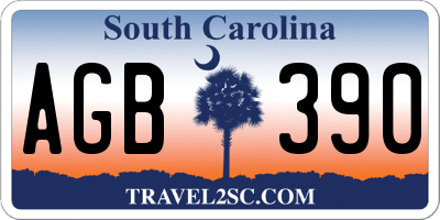 SC license plate AGB390