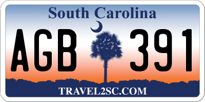 SC license plate AGB391