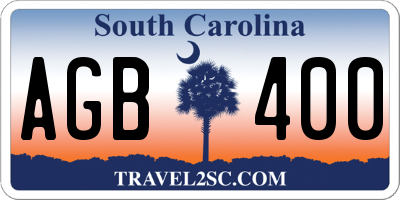 SC license plate AGB400