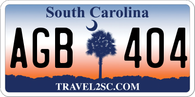 SC license plate AGB404