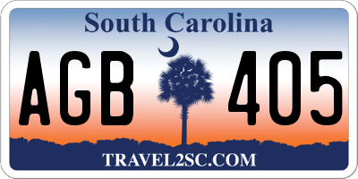 SC license plate AGB405