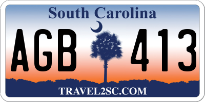 SC license plate AGB413