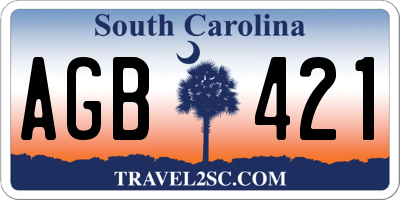 SC license plate AGB421