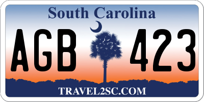 SC license plate AGB423