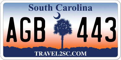 SC license plate AGB443