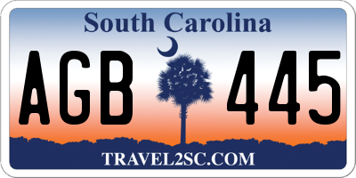 SC license plate AGB445