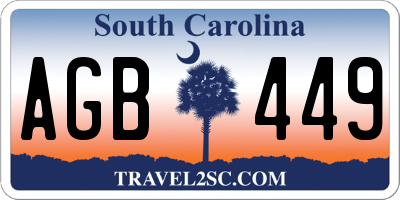 SC license plate AGB449