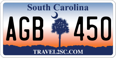 SC license plate AGB450