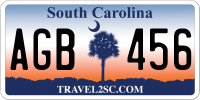 SC license plate AGB456