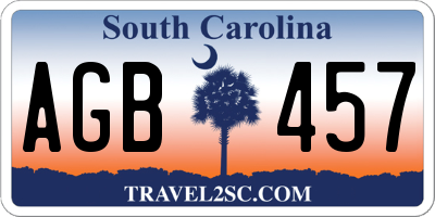 SC license plate AGB457