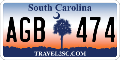 SC license plate AGB474