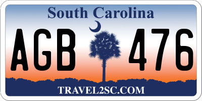 SC license plate AGB476