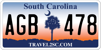 SC license plate AGB478
