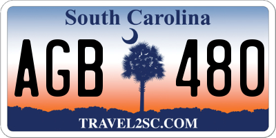 SC license plate AGB480