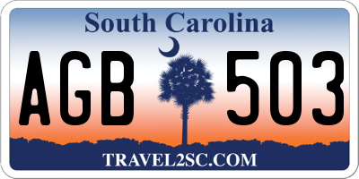 SC license plate AGB503
