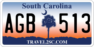 SC license plate AGB513