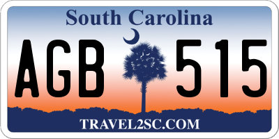 SC license plate AGB515