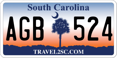 SC license plate AGB524