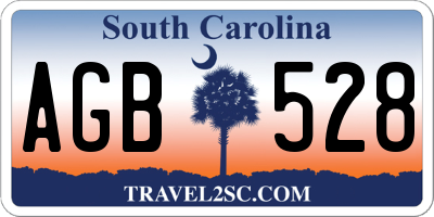 SC license plate AGB528
