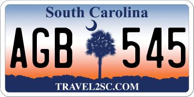 SC license plate AGB545