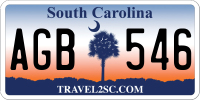 SC license plate AGB546