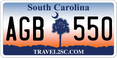 SC license plate AGB550