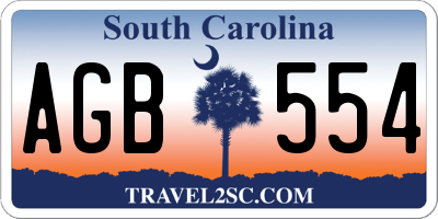 SC license plate AGB554