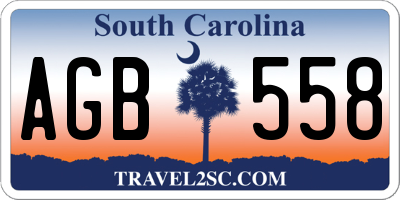 SC license plate AGB558