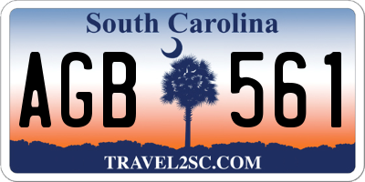 SC license plate AGB561