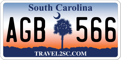 SC license plate AGB566
