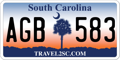 SC license plate AGB583