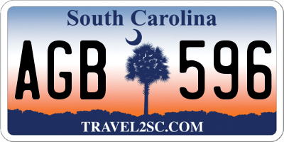 SC license plate AGB596
